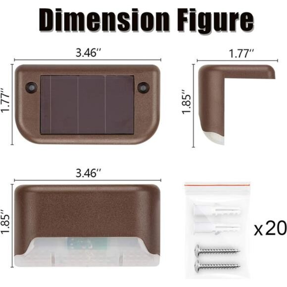 Led Solar Deck Lights, 16 Pack Waterproof for Outdoor Stairs, Step, Fence - Picture 7 of 16